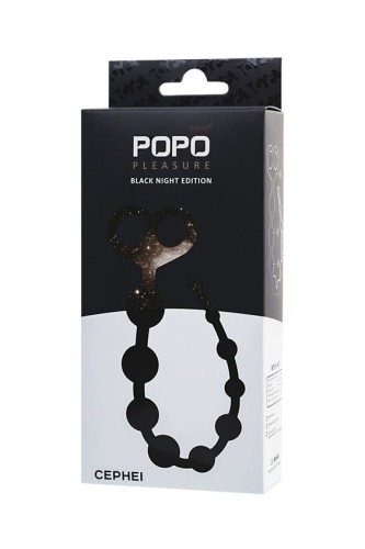 Toyfa Popo Pleasure Anal Beadsi Black - анальная цепочка, 34х2.5 см (черный)
