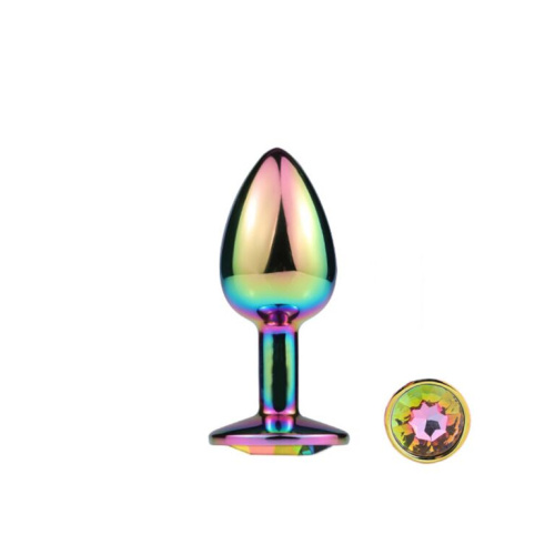MAI Attraction Toys №72 Rainbow - Металлическая анальная пробка, 7.2х3.2 см