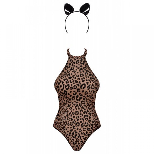 Obsessive Leocatia teddy L/XL - Сексуальный леопардовый боди