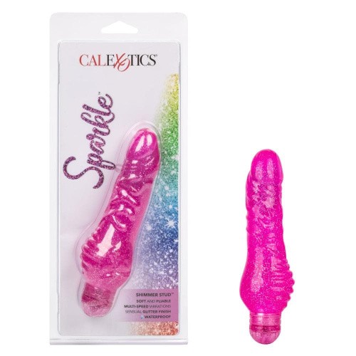 CalExotics Sparkle Shimmer Stud - вибромассажер, 14х4.5 см (розовый)