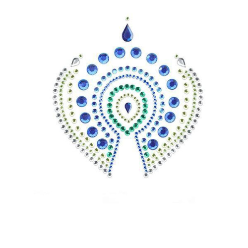 Bijoux Indiscrets Flamboyant - украшения для груди и бикини со стразами, (голубой)