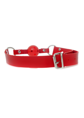 Ball Gag Red - Fetish Boss Series - Кляп з отворами (червоний) - купити в Києві, Україні
