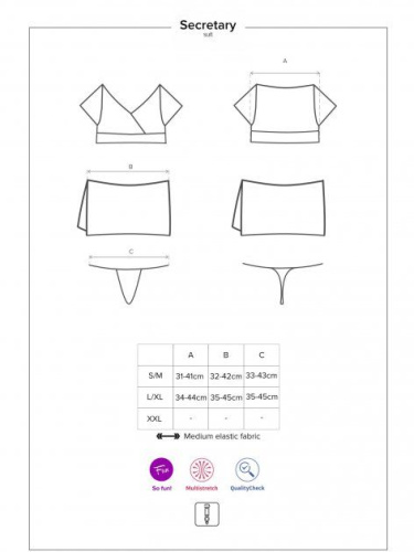 Obsessive Secretary suit 5 pcs - Костюм секретарши, S/M