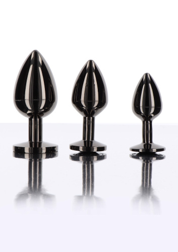 Taboom L Butt Plug With Diamond Jewel - Анальная пробка, 9.5х4.1 см (черный)