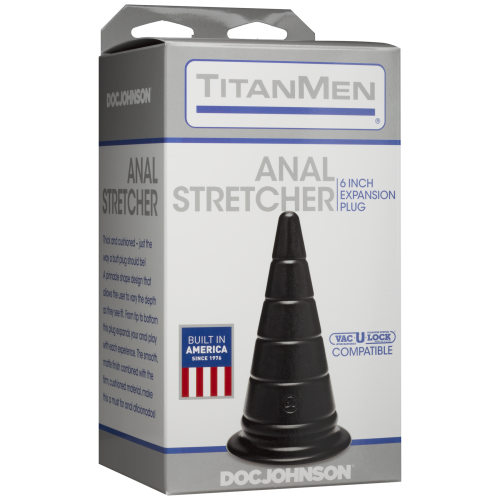 Doc Johnson TitanMen Anal Stretcher 6 Inch Plug - анальний тренажер, 15.2х6.6 см (чорний) - купити в Києві, Україні