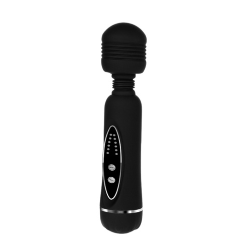 Baile Power Wand Black - Вибратор-микрофон с двумя насадками, 20х4.5 см (чёрный)