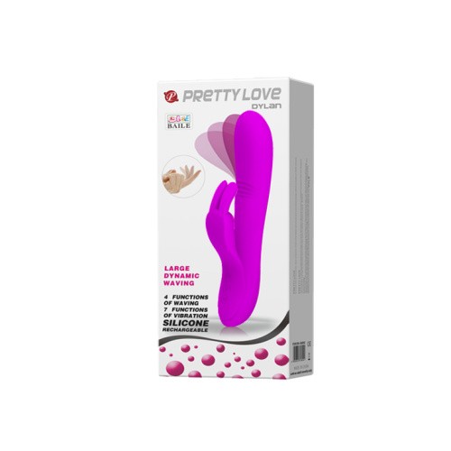 Pretty Love Dylan Vibrator Purple - вибратор кролик с функцией имитирующей стимуляцию пальчиком, 21х3.5 см (фиолетовый)