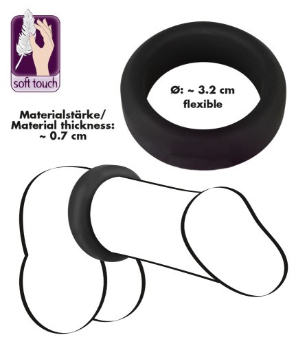 Black Velvets Cock Ring - ерекційне кільце, 3.2 см (чорний) - купити в Києві, Україні