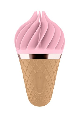 Satisfyer Layons Sweet Treat - стимулятор для клитора с вращающимися лепестками, 10х4 см (розовый с коричневым)
