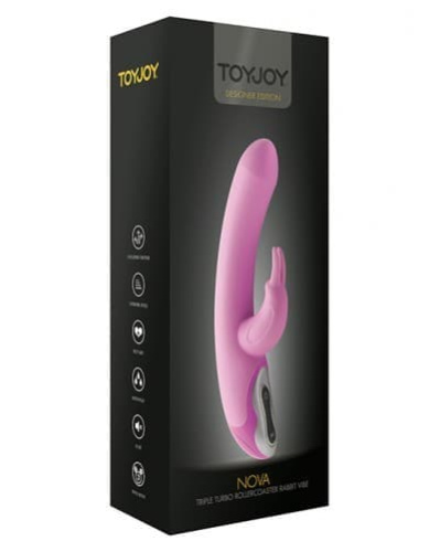 Toy Joy Nova Rabbit - Вибратор-кролик, 23.5х4.5 см (розовый)
