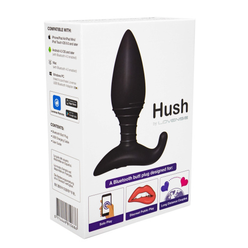 Lovense Hush анальная пробка со смарт-приложением для пар и вебкам моделей маленькая, 12х3,8 см