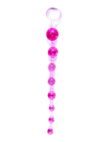 Boss Jelly Anal Beads Pink - анальний ланцюжок, 26х2.8 см (рожевий) - купити в Києві, Україні