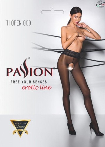 Passion Tiopen 008 - Эротические колготки с вырезом, 1/2 (чёрный)