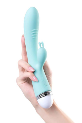 Toyfa Flovetta Iris - Нежный вибратор с клиторальным стимулятором, 22х3.4 см (мятный)