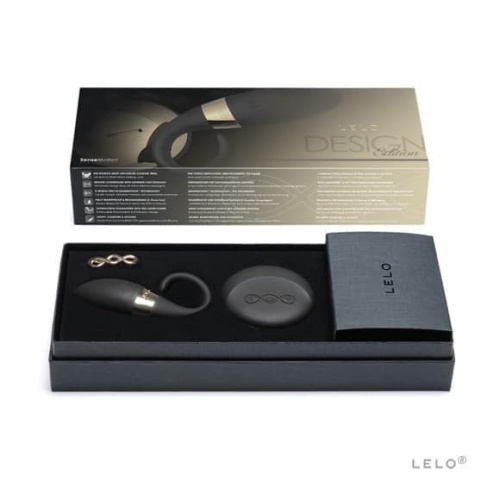 Lelo Oden 2 Design Edition - ерекційне віброкільце + стимулятор клітора, 6х2 см (чорний) - купити в Києві, Україні