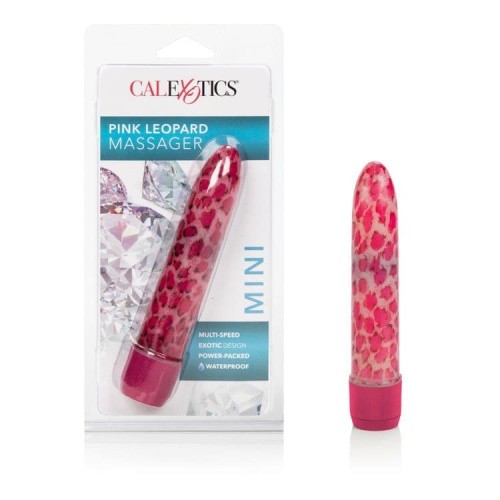 CalExotics Leopard Massager Mini - Пластиковый вибратор, 11х3.5 см (розовый)