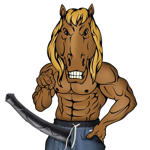 MC Pony Boy 17'' Horse Dildo - огромный фаллоимитатор, 43.18х7.62 см (чёрный)