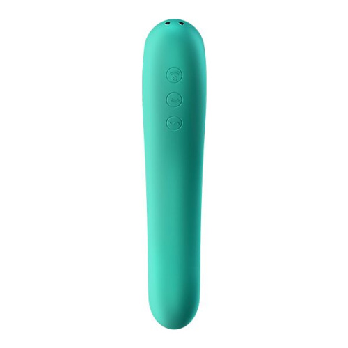 Satisfyer Dual Kiss - Двусторонний стимулятор, 19х6.5 см (зелёный)