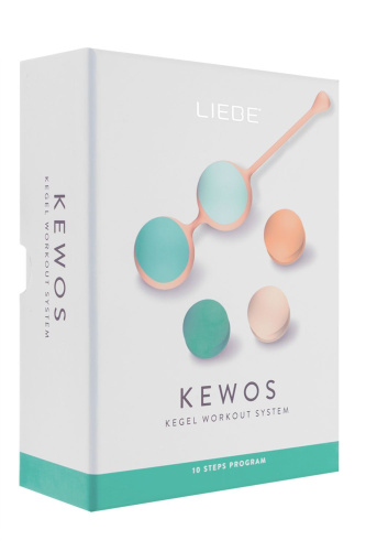 Вагинальные шарики Liebe Kewos — Peach/Mint, 5 шариков