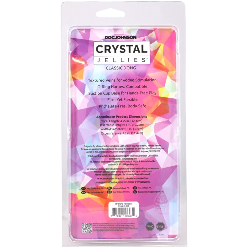 Дилдо Doc Johnson Crystal Jellies 4.5 Inch Rainbow, 12,1 см - купити в Україні | Секс шоп SEX-SHOP.ua