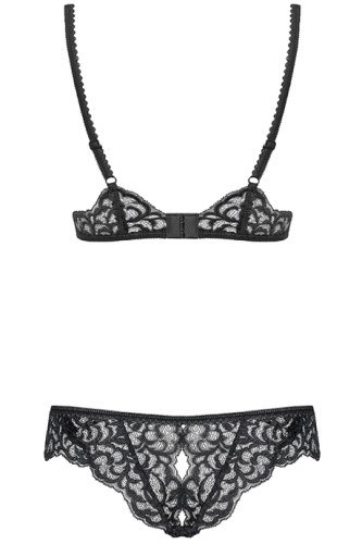 Obsessive Laluna set - сексуальный комплект белья, S/M (чёрный)