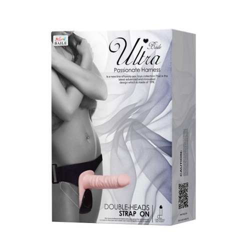 Подвійний страпон LyBaile Ultra Passionate Harness Doble Heads, 18 см - купити в Києві, Україні