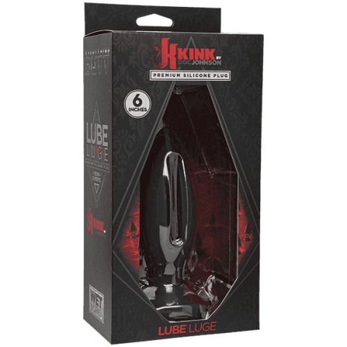 Doc Johnson Kink Lube Luge Premium Silicone Plug 6" - силиконовая анальная пробка, 14х5 см (черный)