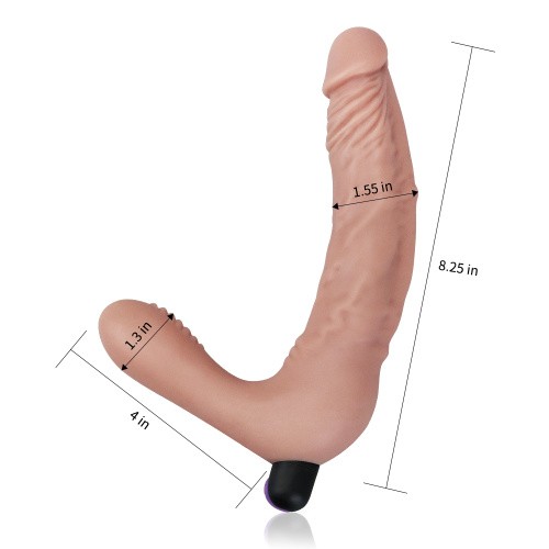 Rechargeable IJOY Strapless Strap on - Безремневой страпон с вибрацией, 18.4х3.9 (телесный)
