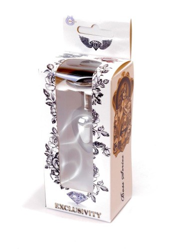 Boss Jewellery Silver Plug Black - Анальная пробка с кристаллом, 7х2.7 см (чёрный)