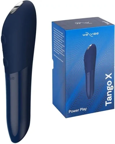 We-Vibe Tango X + Лубрикант 50 мл - потужний міні вібратор, 10х2.3 см, (синій) - купити в Києві, Україні
