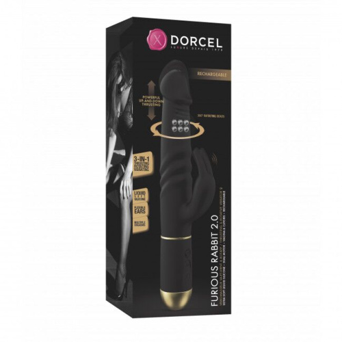 Dorcel Furious Rabbit 2.0 - Вибратор с возвратно-поступательными движениями головки, 27 см
