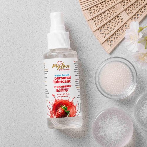 2в1 лубрикант и массажный гель - MyLove Aroma Series Intim&Massage Strawberry, 50 мл