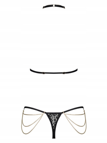 Obsessive Pantheria 2-pcs set black - Сексуальний леопардовий комплект, S/M - купити в Києві, Україні