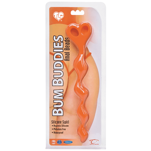 Topco Sales Bum Buddies Anal Beads - анальная цепочка, 22.5х3 см (оранжевый)