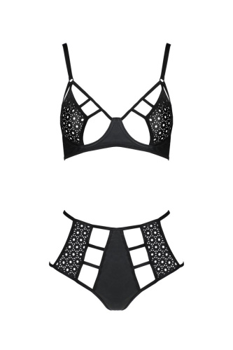 Passion TASMINA SET - Комплект белья с уникальным узором, S/M (черный)