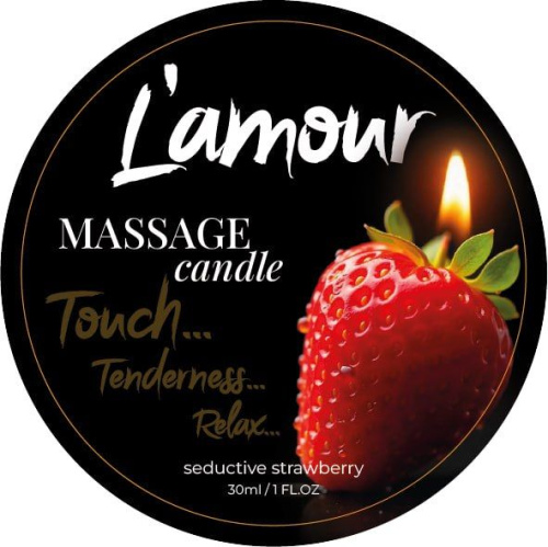Масажна свічка L'amour Massage Candle Seductive Strawberry, 30 мл (полуниця) - купити в Києві, Україні