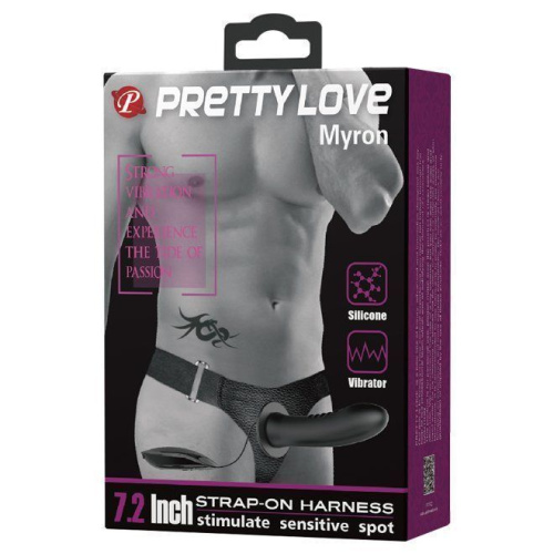 Страпон з вібрацією для чоловіків Pretty Love Myron 7,2' , 18 см - купити в Києві, Україні