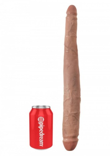 Двухсторонний фаллоимитатор King Cock 16 Tapered Double Dildo, 40,6х4,3 см (телесный)