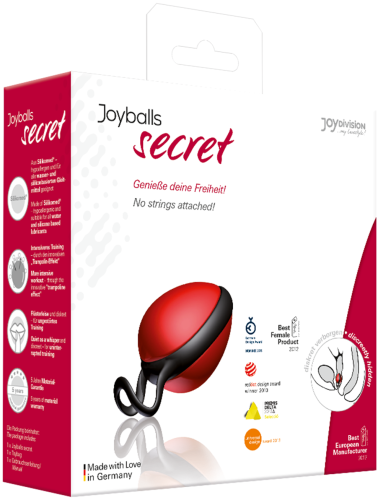 Joy Division Joyballs Secret - одиночный вагинальный шарик, 6х3.7 см (красный)