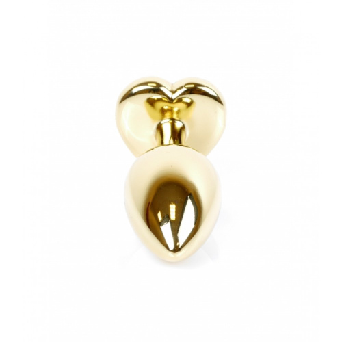 Boss Jewellery Gold Heart Plug Rose - Анальна пробка з кристалом, 7х2,7 см (рожевий) - купити в Києві, Україні