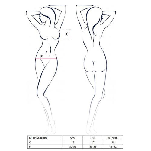 Комплект белья Passion Melissa Bikini, XXL/XXXL