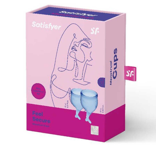 Satisfyer Feel Secure - набор менструальных чаш, 15 мл и 20 мл (синий)