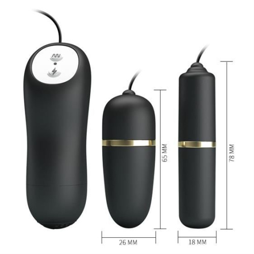 Pretty Love Electric Stimulation Double Vibro Bullet - віброкуля з віброяйцем та електростимуляцією - купити в Києві, Україні