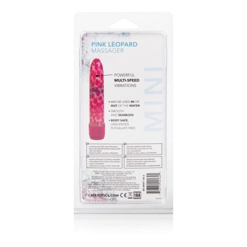 CalExotics Leopard Massager Mini - Пластиковый вибратор, 11х3.5 см (розовый)