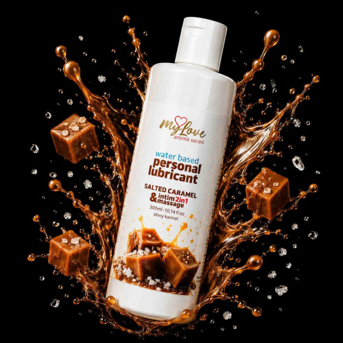 2в1 лубрикант и массажный гель - MyLove Aroma Series Intim&Massage Salted Caramel, 300 мл