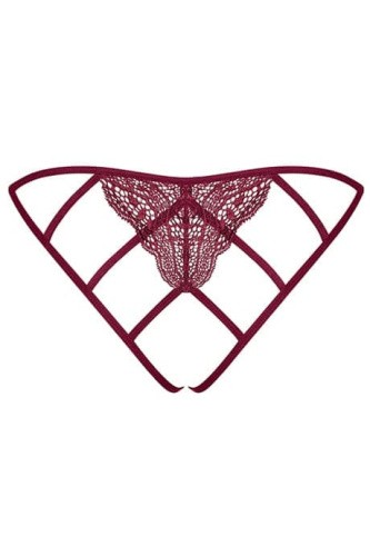 Obsessive Miamor otwarte - Эротичные трусики с доступом, S/M (бордовый)