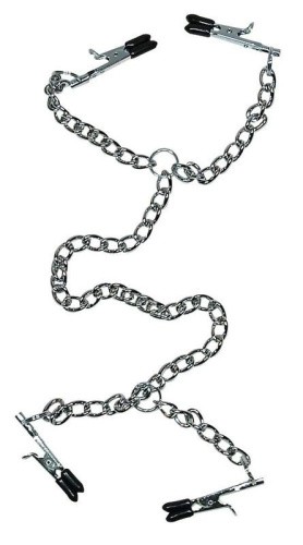 Orion - Nipple And Clit Clamps With Metal Chain - Зажимы для сосков