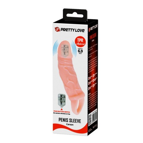 Pretty Love Carson Penis Sleeve Vibration Flesh - Насадка на пенис, 13,5 см (телесный)