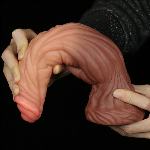 Dual-Layered Silicone Nature Cock 9.5" - Фаллоимитатор, 24.5 см (телесный)