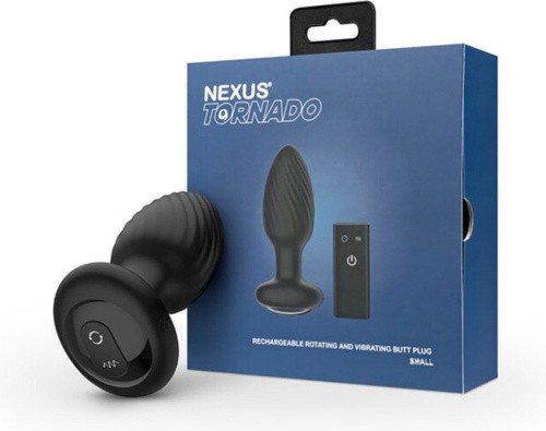 Nexus TORNADO Remote Control Rotating Butt Plug - Анальна пробка, 7,7 х3, 3 см (чорний) - купити в Києві, Україні